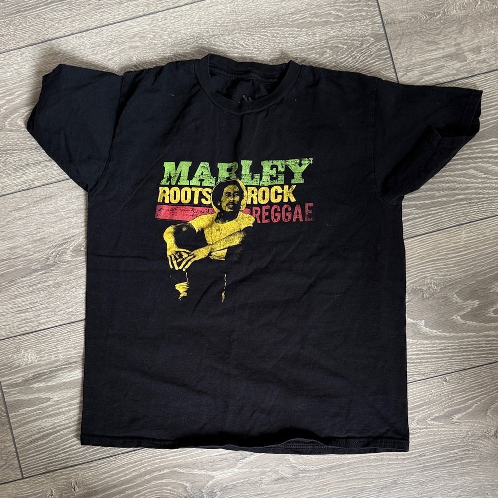Zion Rootswear Black Graphic Tee Bob Marley